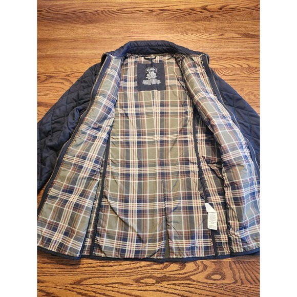 LL Bean Quilted Riding Jacket Womens Size Small Navy Blue Chore Barn Coat - Picture 9 of 16